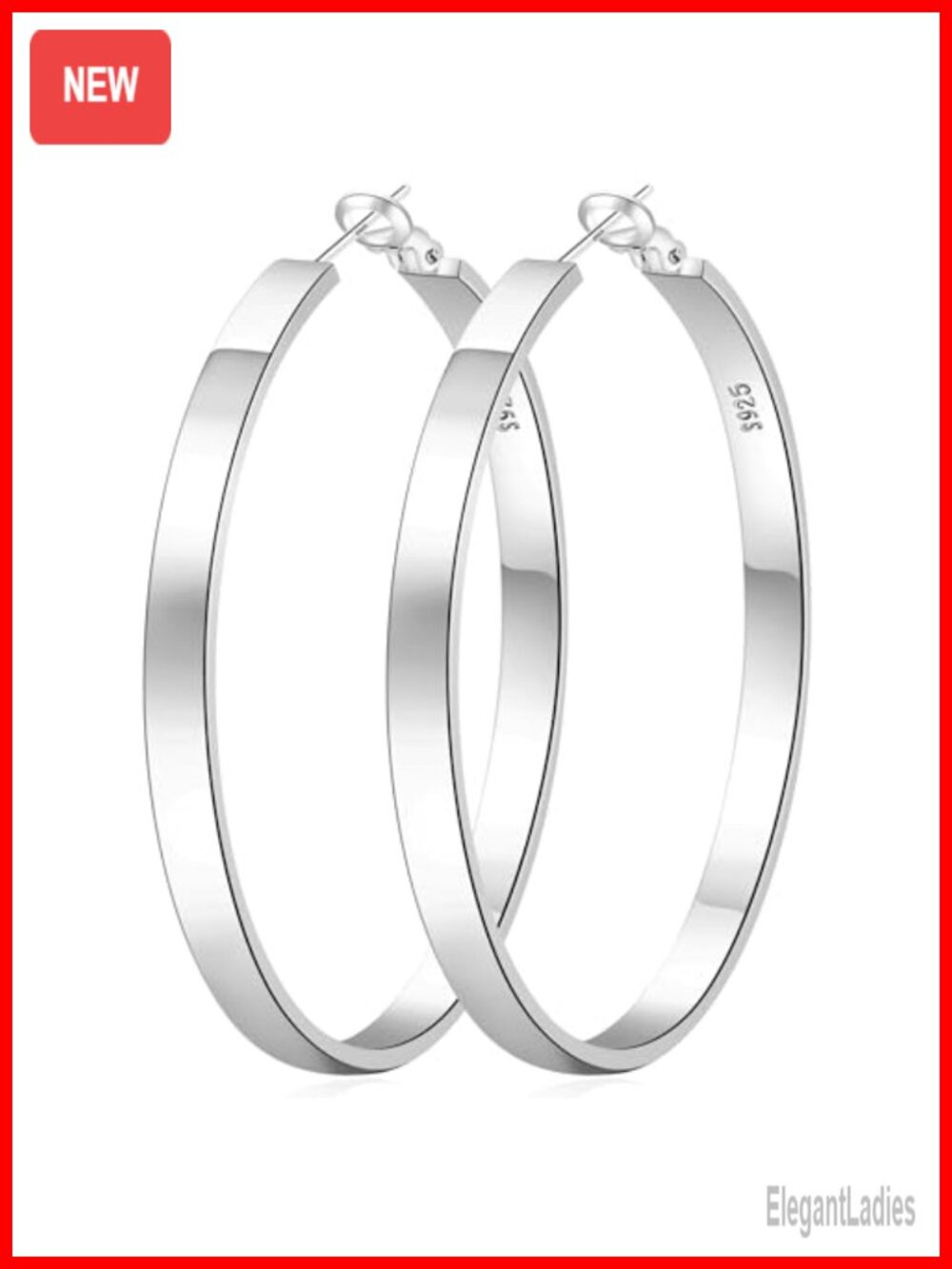 Sterling Silver Hoop Earrings 14K Gold Plated Hypoallergenic Clip On